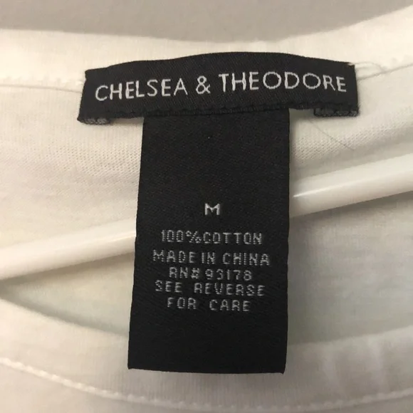 Chelsea and Theodore Peplum Embroidered Floral White Top Size Medium - Picture 3 of 4